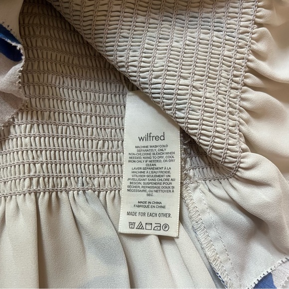 Aritzia Wilfred Ballad Ruffled Cami, Tan and Blue, size Medium - Picture 7 of 8